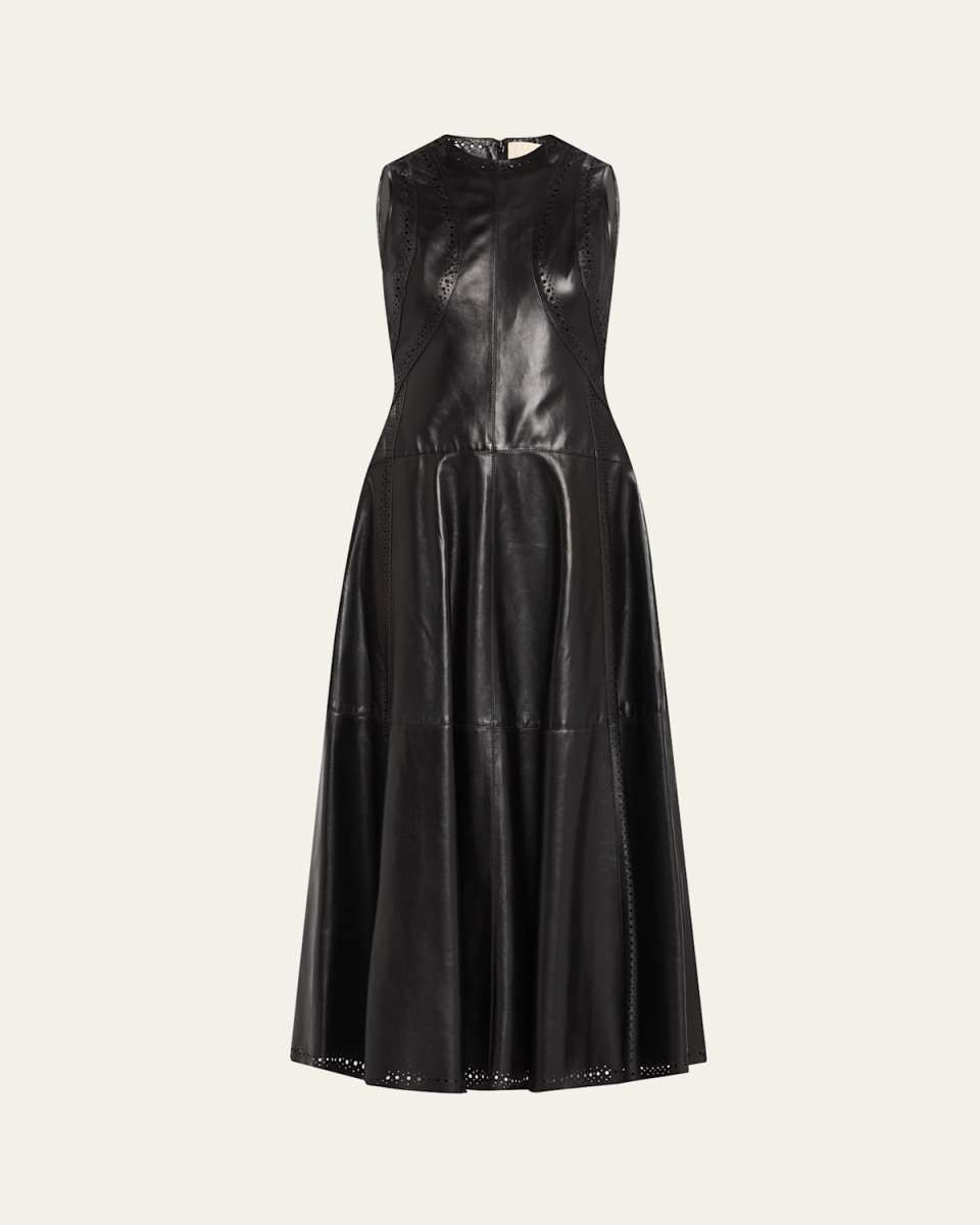 Juliette Sleeveless Leather Midi Dress